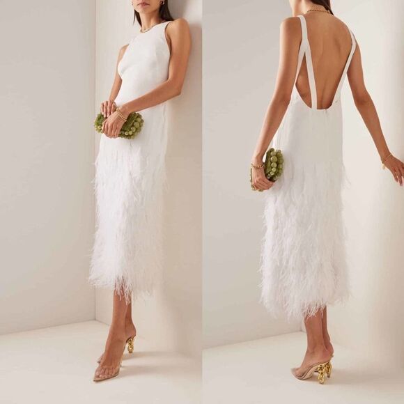 Cult Gaia AJA feather Gown US4 - Picture 2 of 12